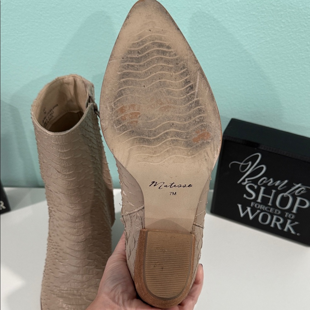 Matisse Textured Tan Ankle Booties - Picture 7 of 7